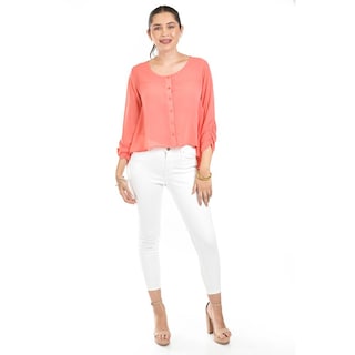 Foto 4 | Foto 4 | Blusa Con Abertura En Espalda Roman Fashion /juvenil, 8036 (coral) Coral