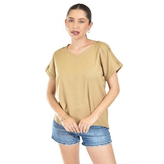 Foto 1 | Foto 1 | Blusa De Lino Con Botones Roman Fashion /juvenil, 0320 (cafe) Cafe