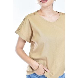 Foto 4 | Foto 4 | Blusa De Lino Con Botones Roman Fashion /juvenil, 0320 (cafe) Cafe