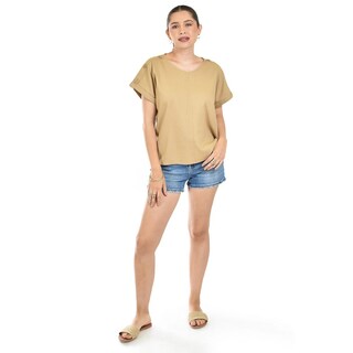 Foto 5 | Foto 5 | Blusa De Lino Con Botones Roman Fashion /juvenil, 0320 (cafe) Cafe