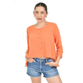 Foto 1 | Foto 1 | Blusa Con Abertura En Espalda Roman Fashion /juvenil, 8036 (naranja) Naranja