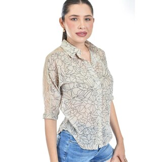 Foto 2 | Foto 2 | Blusa Transparente Con Encanje Roman Fashion /juvenil, 8042 (beige) Beige
