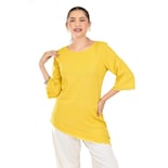 Blusa De Lino Corte Asimetrico Roman Fashion /juvenil, 0340 (mostaza) Amarillo