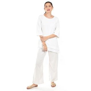 Foto 5 | Foto 5 | Blusa De Lino Corte Asimetrico Roman Fashion /juvenil, 0340 (blanco) Blanco