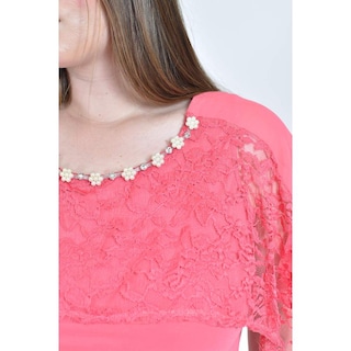 Foto 4 | Foto 4 | Blusa Con Encaje Y Detalle De Perlas Roman Fashion /tallas Extras, 086 (rosa) Rosa