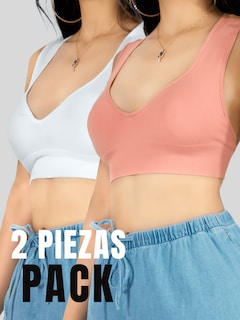 Foto 5 | Foto 5 | Set De 2 Top De Mujer Top-1024 Set De 2 Colores Para Uso Deportivo O Casual Tela Stretch