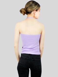 Foto 3 | Foto 3 | Tops Mujer Deportivo O Casual Blusa Top-1016 Lila Croptop Tirantes