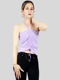 Foto 4 | Foto 4 | Tops Mujer Deportivo O Casual Blusa Top-1016 Lila Croptop Tirantes