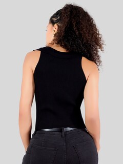 Foto 3 | Foto 3 | Blusa Casual Mujer Moderna Tejido Acanalado Bl-1032 Negro Stretch