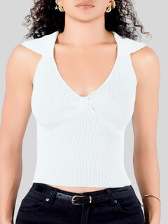 Foto 6 | Foto 6 | Blusa Casual Mujer Moderna Tejido Acanalado Bl-1032 Crema Stretch