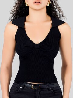 Foto 6 | Foto 6 | Blusa Casual Mujer Moderna Tejido Acanalado Bl-1032 Negro Stretch
