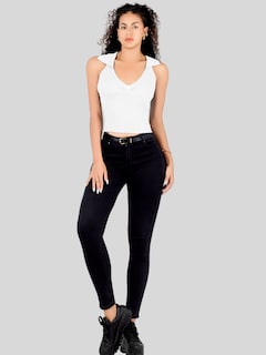 Foto 2 | Foto 2 | Blusa Casual Mujer Moderna Tejido Acanalado Bl-1032 Blanco Stretch