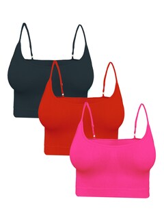 Foto 1 | Foto 1 | Set De 3 Crop Top De Mujer Top-07-px3 Gris, Rojo Y Rosa  Deportivo O Casual