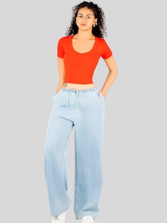 Foto 2 | Foto 2 | Playera Mujer Casual Crop Top Stretch Bl-1031 Rojo Cómoda Blusa Corta