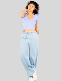 Foto 2 | Foto 2 | Playera Mujer Casual Crop Top Stretch Bl-1031 Azul Claro Cómoda Blusa Corta