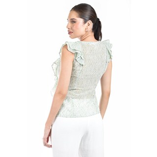 Foto 3 | Foto 3 | Blusa De Chifon Con Olanes Roman Fashion /juvenil, 2669 (pistache) Verde Claro