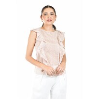 Blusa De Chifon Con Olanes Roman Fashion /juvenil, 2669 (palo De Rosa) Rosa