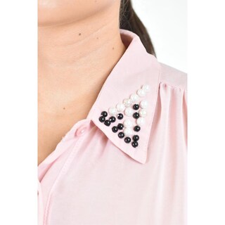 Foto 4 | Foto 4 | Blusa Con Detalle De Perlas Roman Fashion /juvenil, 8037 (rosa Palo) Rosa