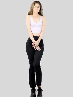 Foto 2 | Foto 2 | Set De 3 Crop Top De Mujer Top-1015-px3 Blanco negro Y Lila Deportivo O Casual