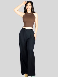 Foto 2 | Foto 2 | Blusa Crop Cuello Halter Canale Bl-1035 Café Oscuro Diseño Elegante Y Comodidad