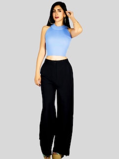 Foto 2 | Foto 2 | Blusa Crop Cuello Halter Canale Bl-1035 Azul Claro Diseño Elegante Y Comodidad