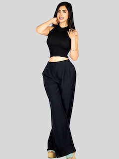 Foto 2 | Foto 2 | Blusa Crop Cuello Halter Canale Bl-1035 Negro Diseño Elegante Y Comodidad