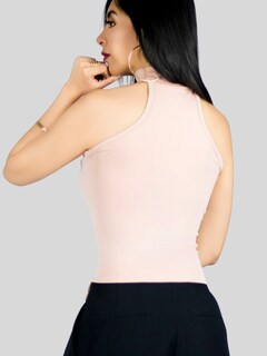 Foto 5 | Foto 5 | Blusas Mujer Unitalla Texturizada Casual Bl-1029 Coral Elegante Crop Top