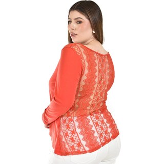 Foto 4 | Foto 4 | Blusa de Encaje Roman Fashion Naranja para Mujer