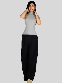 Foto 2 | Foto 2 | Blusas Mujer Casual Blusa Crop Bl-1034 Gris Top Camiseta Stretch