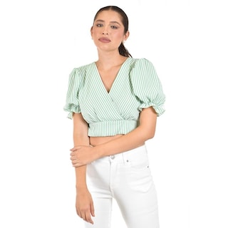 Foto 1 | Foto 1 | Crop Top Con Abertura Roman Fashion /juvenil 0604 (verde) Verde