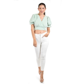 Foto 4 | Foto 4 | Crop Top Con Abertura Roman Fashion /juvenil 0604 (verde) Verde