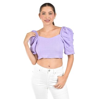 Foto 1 | Foto 1 | Crop Top Con Moño En Espalda Roman Fahion /juvenil 0680 (lila) Lila