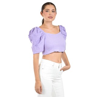 Foto 3 | Foto 3 | Crop Top Con Moño En Espalda Roman Fahion /juvenil 0680 (lila) Lila
