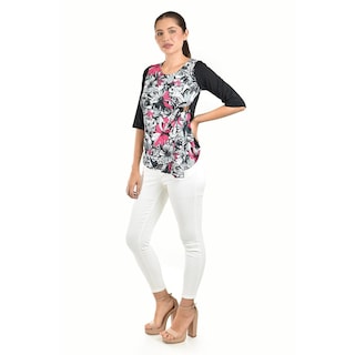 Foto 2 | Foto 2 | Blusa Con Estampado Floral Roman Fashion /juvenil 104 (fiusha) Fucsia