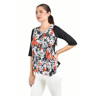 Foto 2 | Foto 2 | Blusa Con Estampado Floral Roman Fashion /juvenil 104 (naranja) Naranja