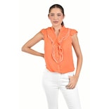 Blusa Con Detalle De Olan Roman Fashion / Juvenil 8049 (naranja) Naranja