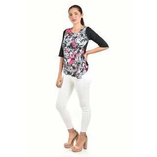 Foto 2 | Foto 2 | Blusa Con Estampado Floral Roman Fashion /juvenil 104 (fiusha) Fucsia