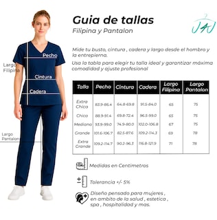 Foto 4 | Foto 4 | U4u Uniforms - Filipina Premium Para Mujer Cuello En V Cruzado Con Elastico En La Espalda - Diseño Cómodo Y Profesional Con Bols