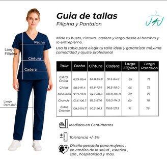 Foto 5 | Foto 5 | U4u Uniforms - Filipina Premium Para Mujer Cuello En V Cruzado Con Elastico En La Espalda - Diseño Cómodo Y Profesional Con Bols