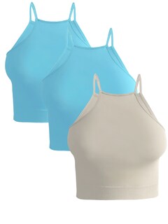 Foto 1 | Foto 1 | Set De 3 Crop Top De Mujer Top-09-px3 Azul Claro  Azul Claro Y Nude  Deportivo O Casual