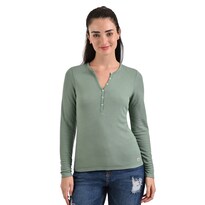 Blusa Supply Company Manga Larga Cuello V Verde Laurel