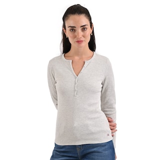 Foto 4 | Foto 4 | Blusa Supply Company Manga Larga Cuello V Gris Perla