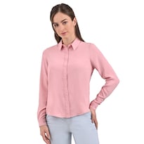 Blusa Supply Company Manga Larga De Botones Rosa Pálido