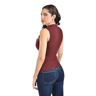 Foto 3 | Foto 3 | Blusa Sin Mangas Con Cuello Alto /juvenil  0238 (vino) Vino