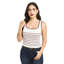 Top De Canalé Con Diseño A Rayas /juvenil 0294 (lineas Vino) Vino
