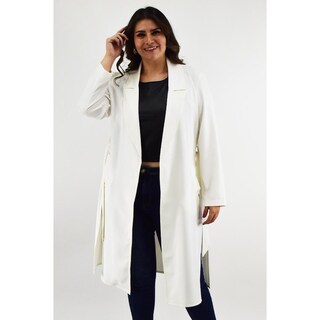 Foto 1 | Foto 1 | Gabardina con Cinto Roman Fashion Blanca Tallas Extras