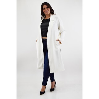 Foto 5 | Foto 5 | Gabardina con Cinto Roman Fashion Blanca Tallas Extras
