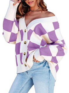 Foto 1 | Foto 1 | Jersey Tipo Cárdigan Dokotoo Fashion Con Cuello En V A Cuadros Para Mujer - Venta Internacional.