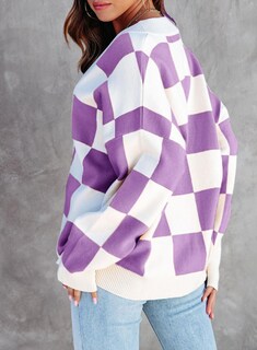 Foto 3 | Foto 3 | Jersey Tipo Cárdigan Dokotoo Fashion Con Cuello En V A Cuadros Para Mujer - Venta Internacional.