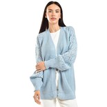 Cardigan De Punto Roman Fashion /juvenil, 41849 (azul Claro) Azul Cielo